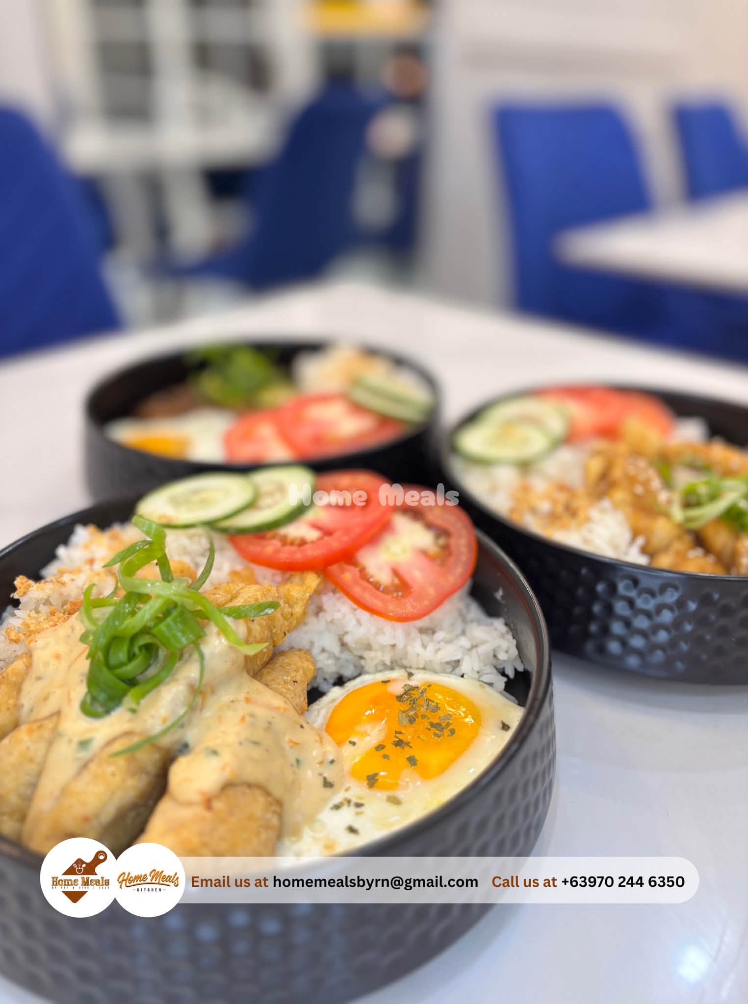Chicken Tenders in Ala King sauce over rice with a sunny-side up egg